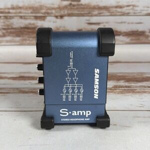 Samson S-Amp 4-Channel Tabletop Mini Headphone Amplifier TRS Blue Black